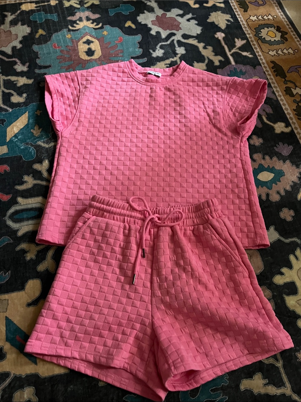 Women's Pink Quilted Cozy Lounge Two-Piece